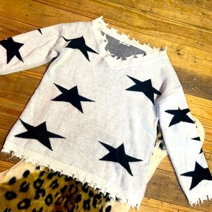 Star black and white sweater